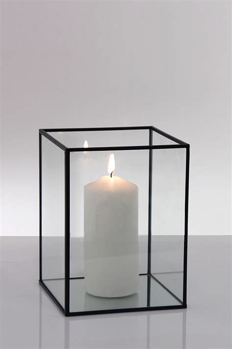 steel and glass candle box|glass containers for candles.